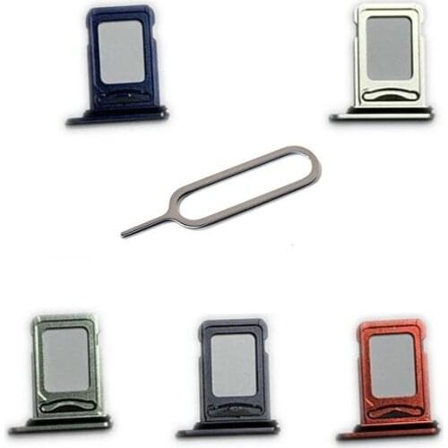 10Pcs/lot For Apple iphone 12 Dual SIM Card Tray Sim Card Holder With Free Eject Pin Silver Black Blue Red Green Purple Color