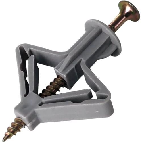 100Pcs Poly Toggle Plasterboard Anchor Plastic Expansion Tube Pipe Wall Anchors Plugs Expansion with Screw Kit