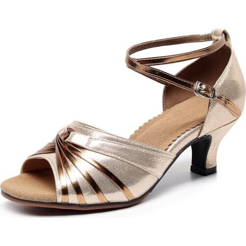 Girls Glitter Cloth Ballroom Dance Shoe Women Practice Bachata Latin Dancing Shoe for Party Cross Strap dance sandals for Ladies