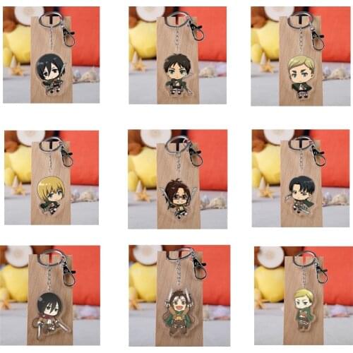 2021 Anime Attack on Titan Shingeki No Kyojin Double-sided Keychain Key Ring Acrylic Pendant Props Eren Jager Cosplay Woman Gift