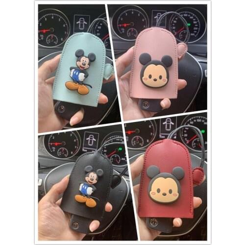Disney Mickey Mouse Car Key Case General Key Chains Cute Cartoon Key Case for Car Car Accessories for Girls Key Protector