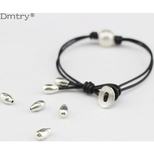 Dmtry 20pcs Fashion Jewelry Parts Findings Water Drop End Beads For Jewelry Making Use With 1.5mm Round Leather Rope C0016