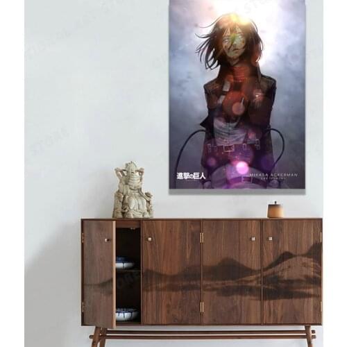 HD Prints Attack on Titan Poster Wall Art Mikasa Poster Home Decoration Bedroom Bedside Background Modular Japan Anime Pictures
