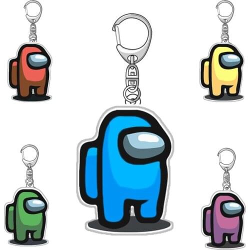 Hot Game Among Us Figure Keychain Wolf Impostor Among of Us Character Pendant Keyring Car Key Holder Chaveiro Jewelry Christmas