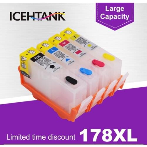 ICEHTANK Refill Ink Cartridge For HP 178 XL For HP Photosmart 5514 5515 5520 5521 6510 6512 6515 6520 6521 7515 Printer