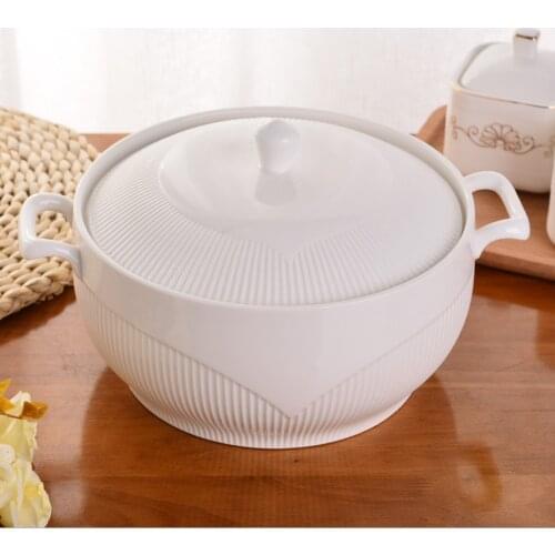 Just one pot Heads jingdezhen ceramics 2.6L Large Soup Pot with Lid European style dishes set Kitchen Supplies Dinnerware Sets