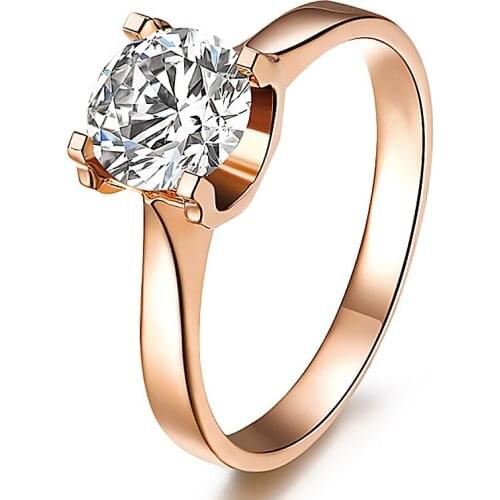 Fashion Luxury Rings For Women Wedding AAA Zircon Engagement Female Ring Rose Gold Ring Romantic Girlfriend Gift Accessories