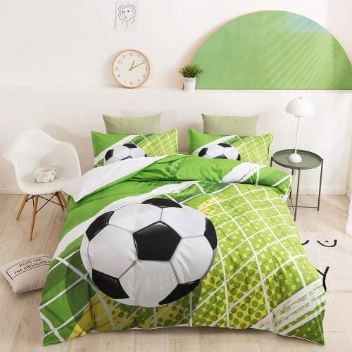 Fanaijia Luxury Football Bedding Sets Twin Size Kids Boys Soccer Duvet Cover and Pillowcase Single Queen King Comforter Set