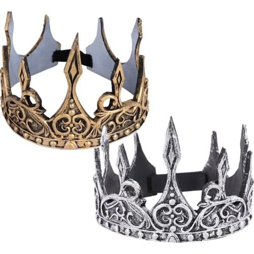 King Crown for Men Accessories Topper Headwear Royal for Rhinestone Decorations Wedding Party Men Tiara Crown Costume