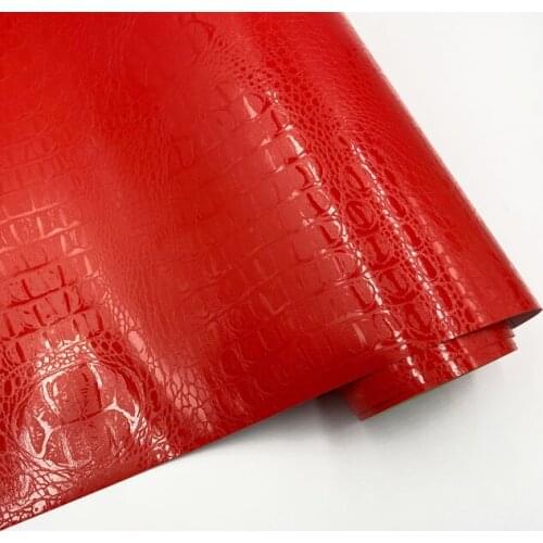 Red Crocodile Leather Grain Texture Vinyl Car Wrap Sticker Decal Film Adhesive Sticker Interior Car Styling Covering Wrapping