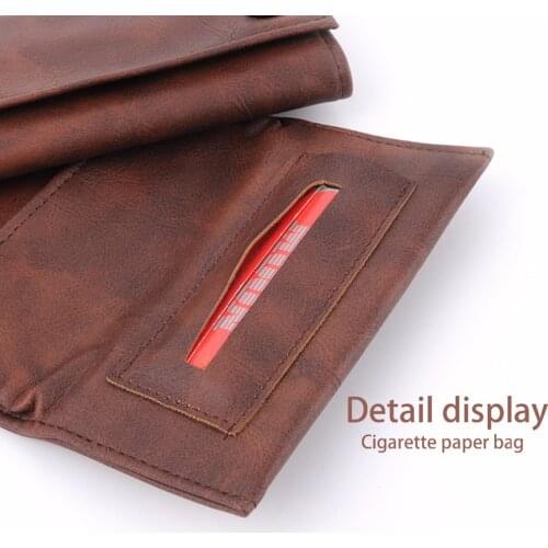 Fashion Artificial Leather Tobacco Bag Brown Color Portable Storage Pouch For Smoking Rolling Pipe Cigarette Holder Accessories