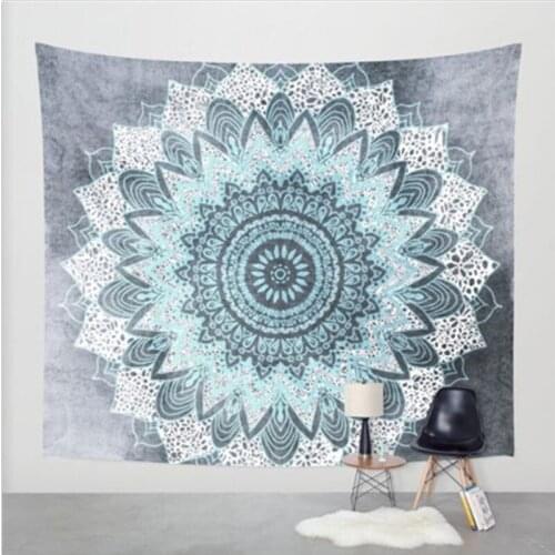 150cmx130cm Boho Wall Carpet Tapestry Mandala Tapestry Crystal Arrays Blue Wall Art Tapestry Indian Decoration Blanket