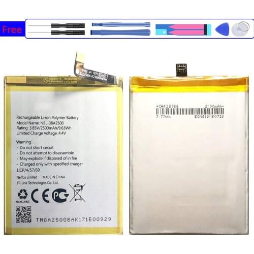 NBL-38A2500 Battery 2500mAh For TP-link Neffos X1 Lite TP904A TP904C Mobile Phone Bateria