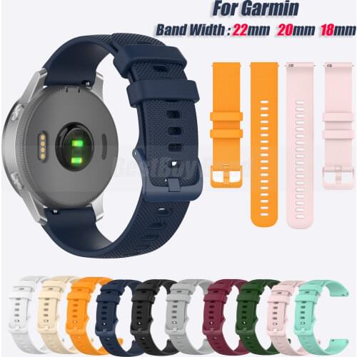 NEW Silicone Sports Texture Strap18mm 20mm 22mm for Garmin Watch Fenix 5s 6s Fenix6plus Fenix6Xplus vivoactive3 hr Forerunner245