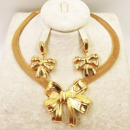 Wholesale gold New Jewelry collection African brides wedding gifts women necklace earrings collection wife jewelry set