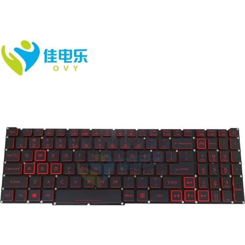OVY US Backlight keyboard for Acer Nitro 5 AN515 54 77Y5 AN715 51 550B 56YW AN517-51-57NL English black Replacement keyboard New