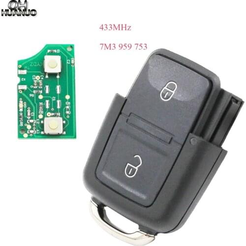 2 Button Remote Control Key Smart Car Key Part Fob 7M3 959 753 7M3959753 433MHz for VW for Volkswagen Some Sharan Model (2004+)