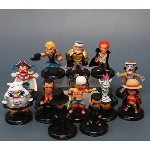 Q Version Of One Piece 12 Pieces Of Hand-Made Luffy Red Hair Bucky Moonlight Moria Luqi Doll Car Decoration Childrens Toys