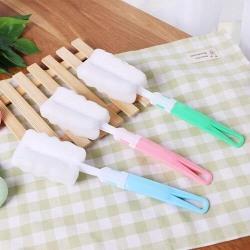 Detachable Long Handle Sponge Mug Cleaner Cup Brush for Wineglass Bottle Coffe Tea Glass Cup Kitchen Cleaning color random
