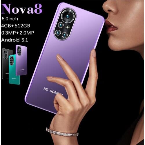 Nova8 Smartphone Android 5.1 Cell Phone 512 + 4G ROM Face Unlock Smart Phone 5.0-Inch Full Screen GPS 2200mAh Mobile Phone 2021