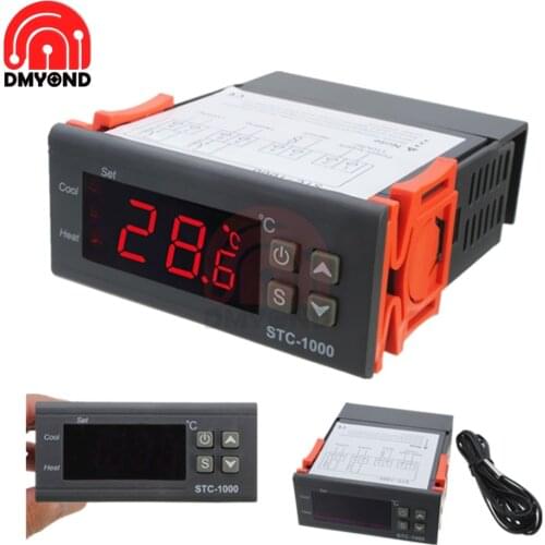STC-1000 DC 12V 10A Two Relay Output LED Digital Temperature Controller Temp Thermostat Incubator with Heater Cooler