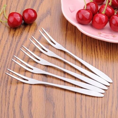 1PCS Stainless Steel Fork Fruit Fork Tableware Multiple Use Snack Cake Dessert Forks Cafeteria Home Party Flatware Accessories