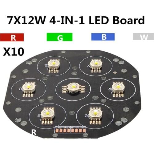 10pcs/ 7X12W moving head lihgt lamp beads, rgbw 4in1 led lamp beads Professional stage light led light source