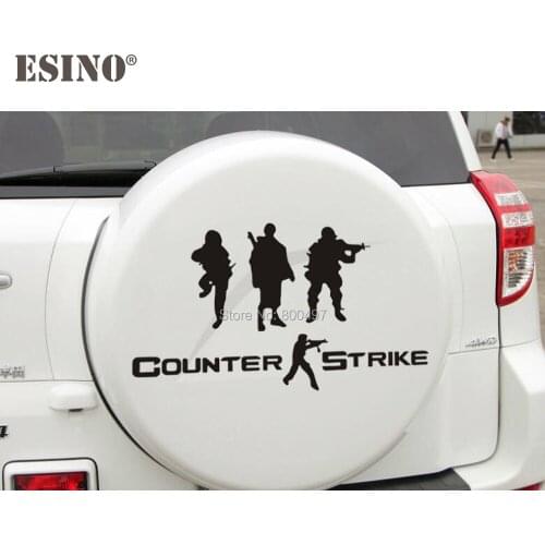 10 x Car Styling New Fashion Decoration Car Accessory Counter Strike CS Creative Sticker Car Whole Body Spare Tire Vinyl Decals