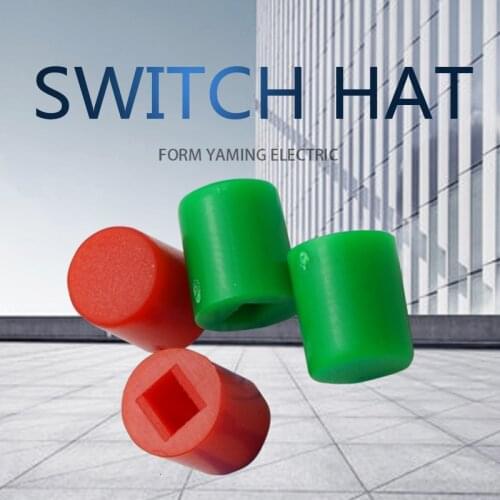 100pcs Red/Green A06 6*7 Round Key Hat Head Lock Key Switch Hats