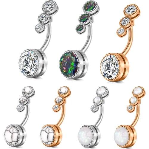 14G 10mm Crystal Navel Ring Bar Barbell Drop Dangle Body Piercing Nombril Ombligo Belly Button Rings Men Women Body Jewelry