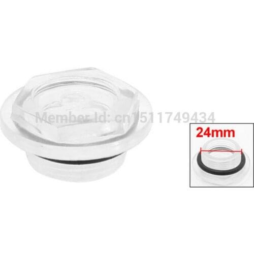 24mm Male Thread Dia Air Compressor Liquid Oil Level Sight Glass Black Clear 10pcs