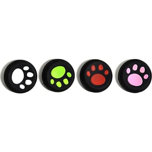 4Pcs Cute Cat Paw Silicone Thumb Grips For PS 5 4 3 Xbox 360 One Controller Stick Protective Caps Thumbstick Covers Random Color