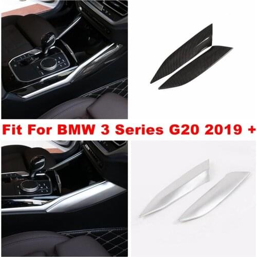 Center Control Stalls Side Gear Shift Panel Decoration Cover Trim Fit For BMW 3 Series G20 2019 - 2021 ABS Matte / Carbon Fiber
