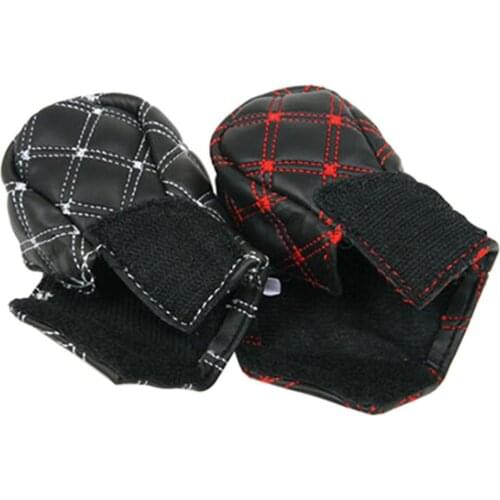 Antiskid Car Faux Leather Gear Shift Knob Cover Hand Brake Cover Sleeve 2 in 1 Set Car Accessories Supplies