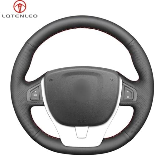 Black Genuine Leather Car Steering Wheel Cover For Renault Scenic 3 2013-2015 Laguna 3 Coupe 2007-2015 Laguna 3 2007-2015