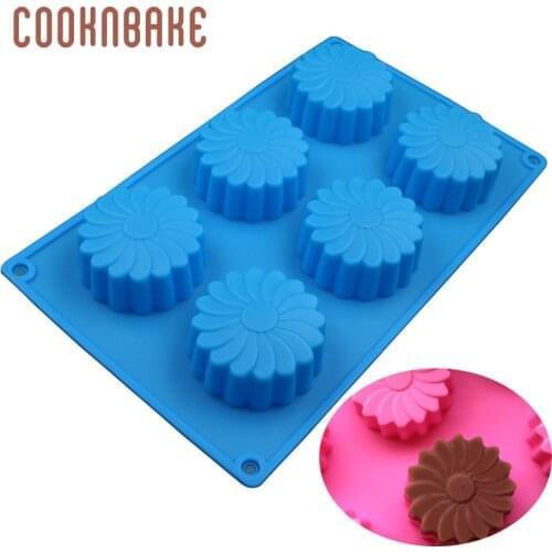 COOKNBAKE Silicone Handmade Soap Mold Windmill Flower Cake Jelly Pudding Ice Mould Bread Biscuit Bakeware BakingTools 6 Cavity