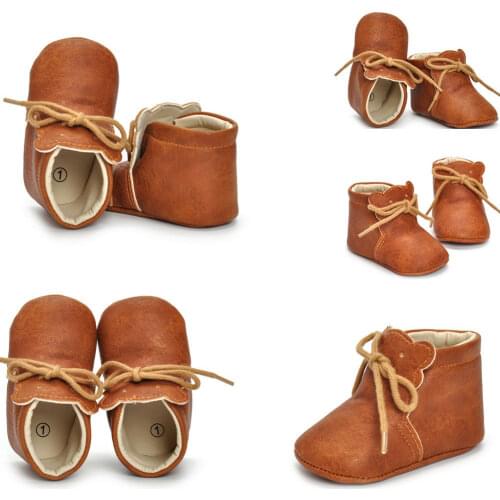 Pudcoco Baby Kids Shoes 0-18M FInfant Newborn Baby Boy Girl Pre-Walker Soft Sole White Pram Leather Shoes