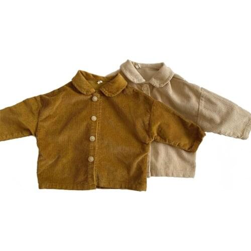 Lunoakvo Kids Overcoat Autumn New Korean-Style Retro Corduroy Cardigan for Boys and Girls Girls Coats Japanese Baby Cardigan