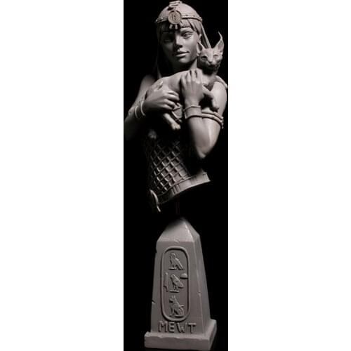 Resin Figure 1/10 ancient woman warrior with cat BUST (WITH BASE ) Model Unassambled Unpainted Figure Building Kit