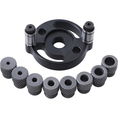 Woodworking Straight Hole Puncher Kit Woodworking Vertical Positioner Straight Hole Punch Locator, with 8 Drill Sleeve