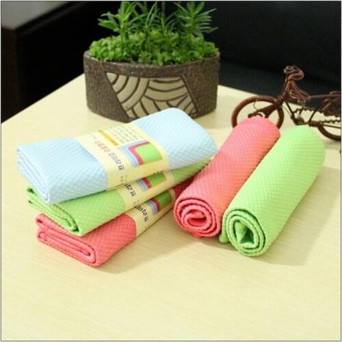 Korea Imported Fish Scale Shape Anti-grease Wipping Rags Efficient Super Absorbent Microfiber Cleaning Cloth Home Washing Dish