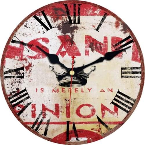 Crown Roman Numerals Silent & Non-Ticking16 Inch Modern Design Cafe Shop Hotel Bar Farmhouse Vintage Wood Wall Clock