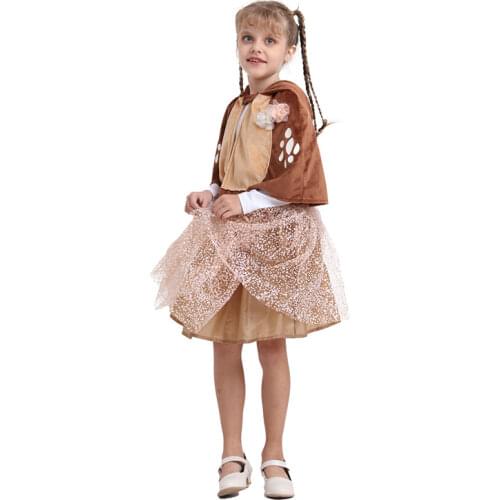 Christmas Girls Reindeer Costume Cosplay Animal Party Elk Realistic Cute Children photography props Cloak Performance Clothes