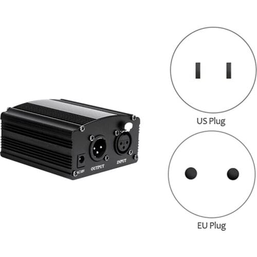 Top Deals 48V Phantom Power for BM 800 Condenser Microphone Phantom Power with XLR Cable AC Adapter