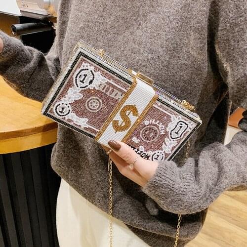 Box Diamond Design Small Crossbody Bags For Women 2021 New Chain Party Shoulder Bag Branded Luxury Handbags and Purses