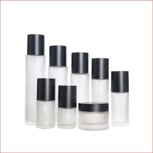 20/30/40/60/80/100/120ML frosted Empty glass bottle/jar lotion/mist spay pump Cosmetic Packing matt clean Refillable Bottle