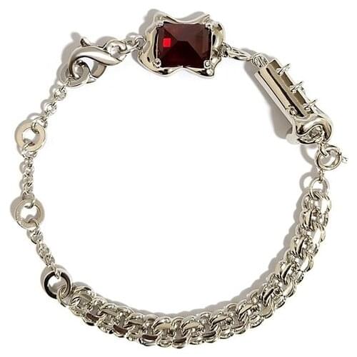 Metal cold wind trend partner ruby plate knot venom bracelet