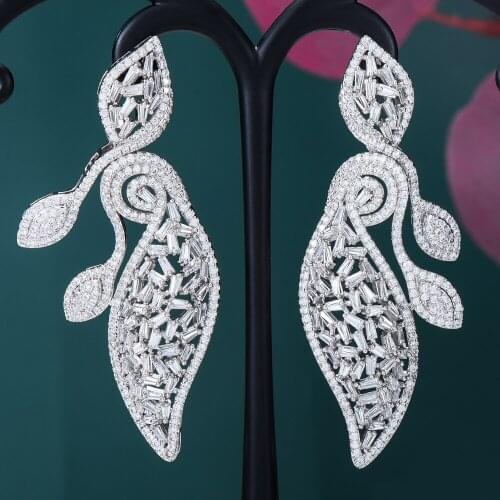 Missvikki Original Design Vintage hollow engraving Big Earrings For Women Wedding Party CZ Dubai Bridal Earrings Fashion Jewelry