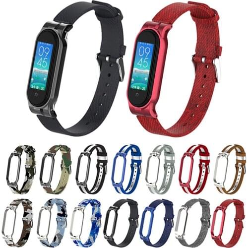 Fashion Camouflage Blue Stainless Steel Nylon Bracelet For Xiaomi Mi Band 3/4 Watch Wrist Strap Bracelet Mi Band 3/4 Strap