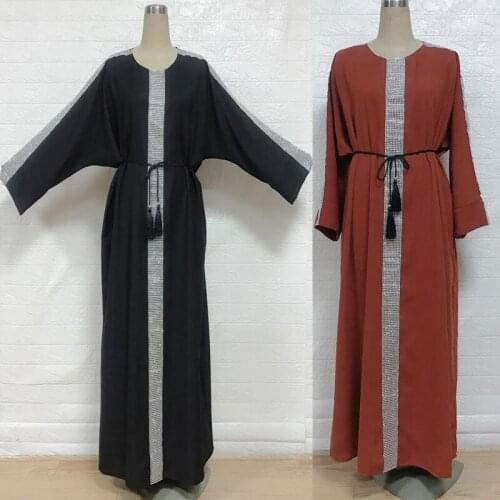 F852Eid Mubarak Abaya Dubai Turkey Muslim Hijab Dress Kaftan Caftan Marocain Islam Clothing Dresses For Women Robe Musulman Vest